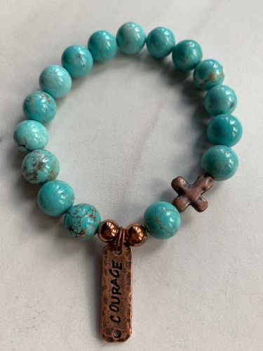 Courageous Faith In Turquoise Bracelet