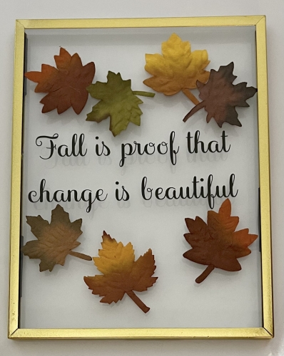 FALL IS BEAUTIFUL PRESSED LEAVES FRAME